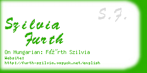 szilvia furth business card